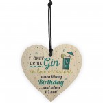 Handmade Gift For Gin Lovers Wood Heart Sign Gin Birthday Gift