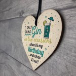 Handmade Gift For Gin Lovers Wood Heart Sign Gin Birthday Gift