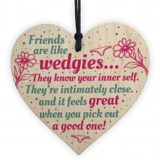 Friendship Funny Birthday Christmas Gift Wooden Heart Thank You