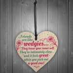 Friendship Funny Birthday Christmas Gift Wooden Heart Thank You
