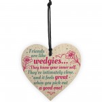 Friendship Funny Birthday Christmas Gift Wooden Heart Thank You