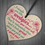 Friendship Funny Birthday Christmas Gift Wooden Heart Thank You