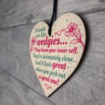 Friendship Funny Birthday Christmas Gift Wooden Heart Thank You