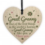 Great Granny Gift Wooden Heart Grandparent Birthday Gift For Her