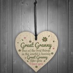 Great Granny Gift Wooden Heart Grandparent Birthday Gift For Her