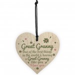 Great Granny Gift Wooden Heart Grandparent Birthday Gift For Her