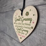 Great Granny Gift Wooden Heart Grandparent Birthday Gift For Her