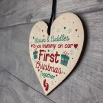 1st First Christmas Xmas Bauble Decoration Wooden Heart Sign