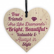 True Friends Friendship Gift Handmade Wooden Heart Birthday Gift