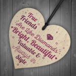 True Friends Friendship Gift Handmade Wooden Heart Birthday Gift