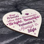True Friends Friendship Gift Handmade Wooden Heart Birthday Gift