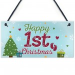 Happy 1st First Christmas Hanging Sign Tree Decoration Bauble 