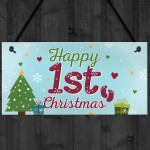 Happy 1st First Christmas Hanging Sign Tree Decoration Bauble 