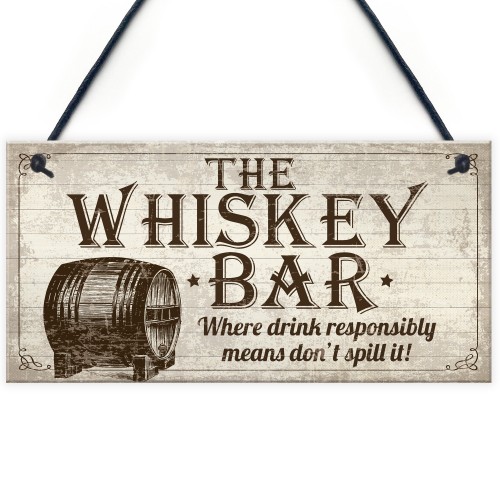 Vintage Whisky Bar Plaque Sign Home Bar Pub Man Cave Birthday