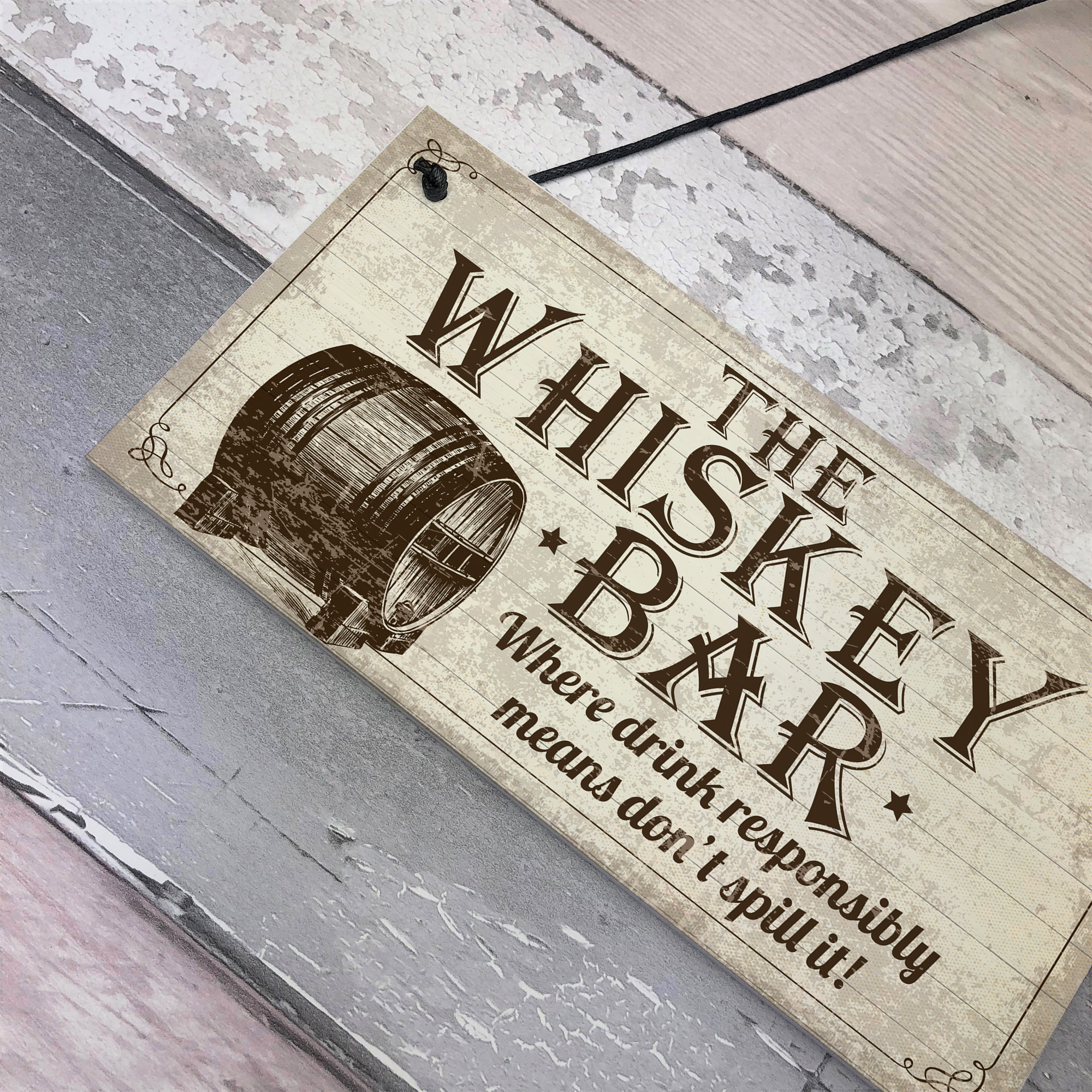 Vintage Whisky Bar Plaque Sign Home Bar Pub Man Cave Birthday