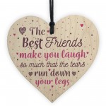 Funny BEST FRIEND Gifts Shabby Chic Wood Heart Friendship Plaque