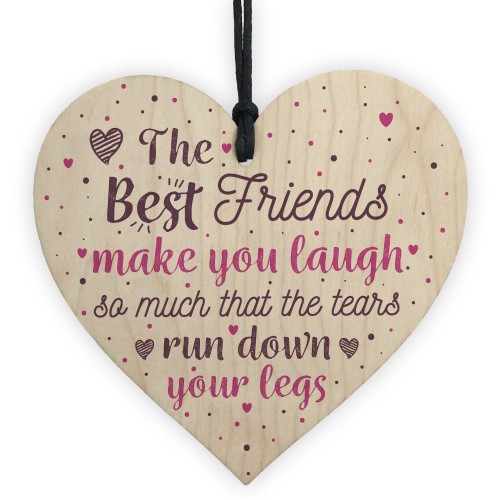 Funny BEST FRIEND Gifts Shabby Chic Wood Heart Friendship Plaque