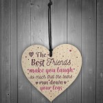 Funny BEST FRIEND Gifts Shabby Chic Wood Heart Friendship Plaque