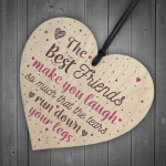 Funny BEST FRIEND Gifts Shabby Chic Wood Heart Friendship Plaque