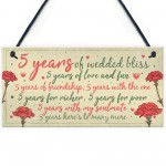 5th Wedding Anniversary Card Gift For Husband Wife Five Year