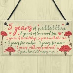 5th Wedding Anniversary Card Gift For Husband Wife Five Year