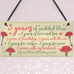 5th Wedding Anniversary Card Gift For Husband Wife Five Year