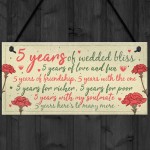 5th Wedding Anniversary Card Gift For Husband Wife Five Year