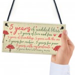 5th Wedding Anniversary Card Gift For Husband Wife Five Year