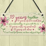 10 Year Anniversary Gift Boyfriend Girlfriend Him Her 10 Year 