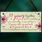 10 Year Anniversary Gift Boyfriend Girlfriend Him Her 10 Year 
