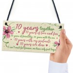 10 Year Anniversary Gift Boyfriend Girlfriend Him Her 10 Year 