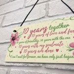 10 Year Anniversary Gift Boyfriend Girlfriend Him Her 10 Year 