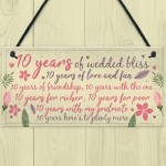 10th Wedding Anniversary Card Gift For Husband Wife Ten Year 