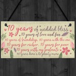 10th Wedding Anniversary Card Gift For Husband Wife Ten Year 