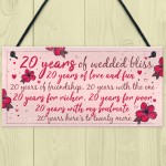 20th Wedding Anniversary Card Gift For Husband Wife Twenty Year