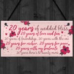 20th Wedding Anniversary Card Gift For Husband Wife Twenty Year