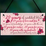 20th Wedding Anniversary Card Gift For Husband Wife Twenty Year