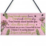 True Friend Friendship Quote Best Friend Hanging Plaque Birthday