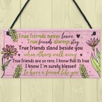 True Friend Friendship Quote Best Friend Hanging Plaque Birthday