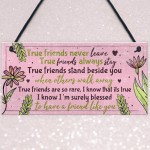 True Friend Friendship Quote Best Friend Hanging Plaque Birthday