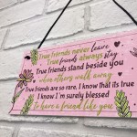 True Friend Friendship Quote Best Friend Hanging Plaque Birthday