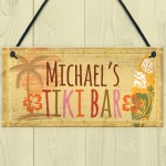 PERSONALISED Tiki Bar Sign Vintage Bar Pub Man Cave Garden Gift