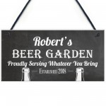 PERSONALISED Any Name Beer Garden Plaque Funny Wall Sign