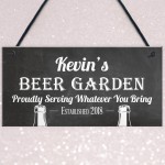 PERSONALISED Any Name Beer Garden Plaque Funny Wall Sign