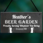 PERSONALISED Any Name Beer Garden Plaque Funny Wall Sign