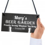 PERSONALISED Any Name Beer Garden Plaque Funny Wall Sign