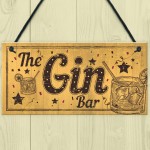 Drink Gin Bar Funny Alcohol Gift Man Cave Home Bar Hanging Sign