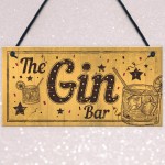 Drink Gin Bar Funny Alcohol Gift Man Cave Home Bar Hanging Sign