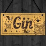 Drink Gin Bar Funny Alcohol Gift Man Cave Home Bar Hanging Sign