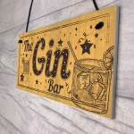 Drink Gin Bar Funny Alcohol Gift Man Cave Home Bar Hanging Sign